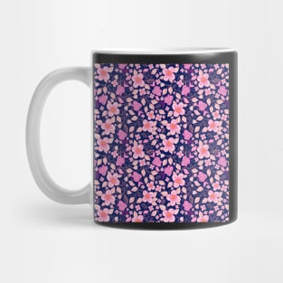 Sakura flower blooms on dark blue Mug